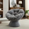 FONTOI Oversized Swivel Accent Chair, Swivel Barrel Chair, Upholstered Wingback Chair for Bedroom Living Room, Dark Gray, 33"*31.5"*37" - 4 of 4