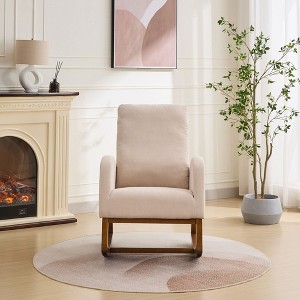NicBex Polyester Glider Rocking Chair,Upholstered Nursery Rocking Chairs with High Backrest,Modern Rocking Chair,Nursing Chair for Bedroom - 1 of 4