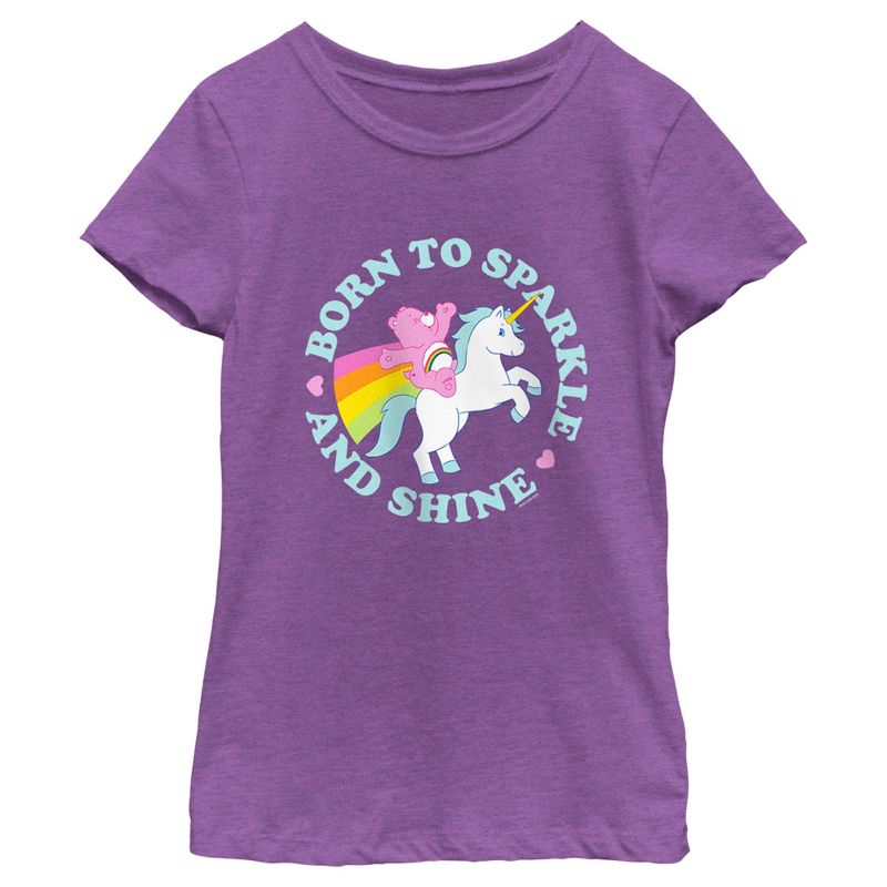 Girl's Care Bears Born to Sparkle and Shine Cheer T-Shirt, 1 of 5