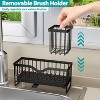 Hachikiko Wall-Mounted Carbon Steel Kitchen Sink Organizer - 2-Tier Multipurpose Cleaning Supplies Rack with Drainage & Punch-Free Installation - 3 of 4