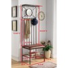 Kings Brand Furniture Pacher Entryway Hallway Storage Bench with & Coat Rack, Brushed Copper - 4 of 4