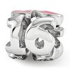 Black Bow Jewelry Sterling Silver, Pink Enamel & Crystals 3-Sided Number 16 Bead Charm - 3 of 4