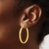 Black Bow Jewelry 4mm x 33mm (1 5/16 Inch) 14k Yellow Gold Domed Round Tube Hoops - 3 of 4