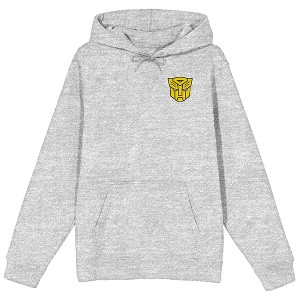 Transformers One Bumblebee Adult Athletic Heather Long Sleeve Hooded Sweatshirt -Medium - 1 of 4
