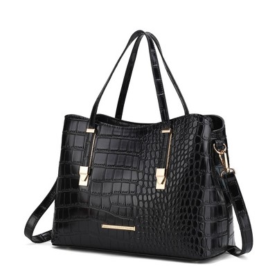 MKF Collection Aurelia Crocodile-Embossed Vegan Leather Women's Tote Stylish Shoulder Handbag by Mia K
