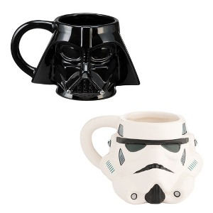 Star Wars Darth Vader & Stormtrooper Helmet 2-Pack 18 Oz Sculpted Ceramic Mug Combo Set - 1 of 3
