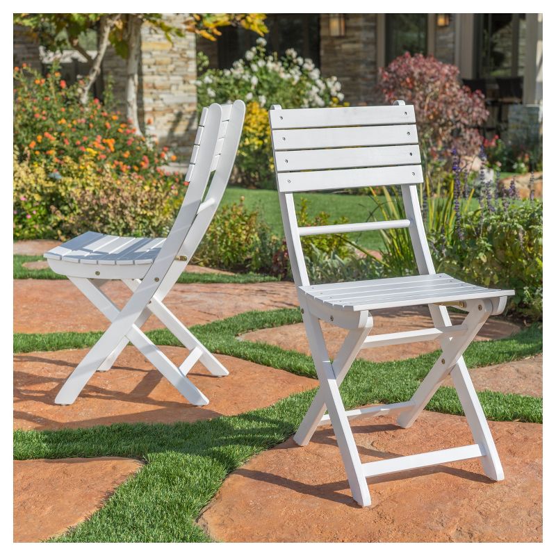 Positano Set of 2 Acacia Wood Foldable Dining Chairs - Christopher Knight Home, 5 of 6