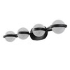 Dolonm30" Black LED Bathroom Vanity Light - 4-Light Wall Mount with Crystal Sand Shades, Moisture-Proof for Mirror/Bedroom/Minimalist Decor - 2 of 4