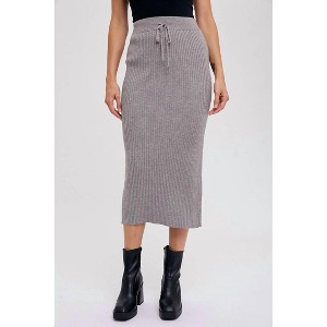 Women's Ribbed Knit Midi Skirt - BluIvy - 1 of 2