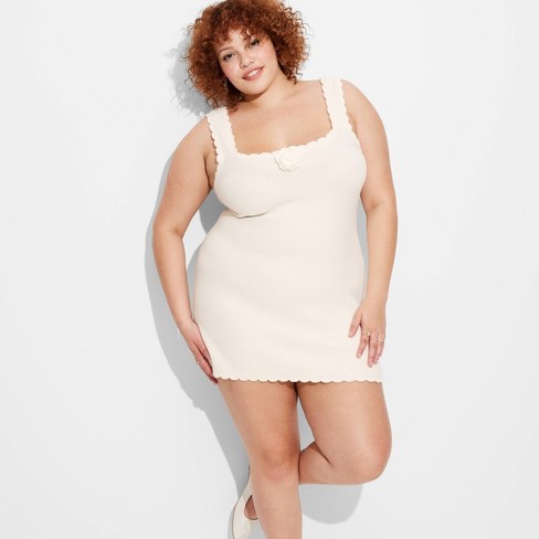 Women's Rosette Mini Sweater Dress - Wild Fable™ Off-white 3x : Target