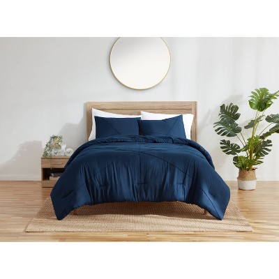 Twin/Twin XL 2pc Marin Line Pleat Comforter & Sham Set Navy - Refinery29