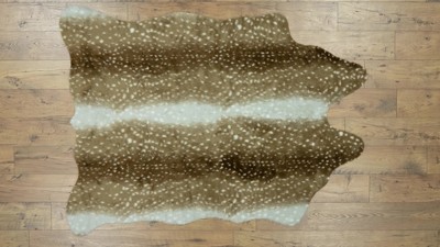 Exotic Faux Cowhide 5'x6'6" Rug in Black Spot Synthetic Easy Care