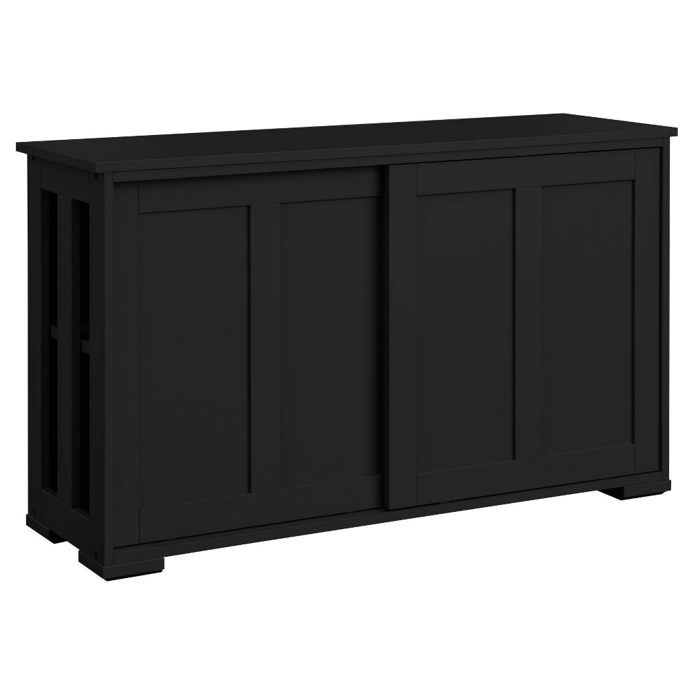 Buylateral Pacific Stackable Cabinet with Sliding Doors Black