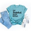 Simply Sage Market Women's Eat Basketball Sleep Repeat Short Sleeve Graphic Tee - 3 of 3