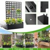 Metal Planter Box with Trellis, 71"x47"x12" Raised Garden Bed with Trellis & Wheels, Outdoor Garden Box with Privacy Screen & Drainage Holes - 3 of 4