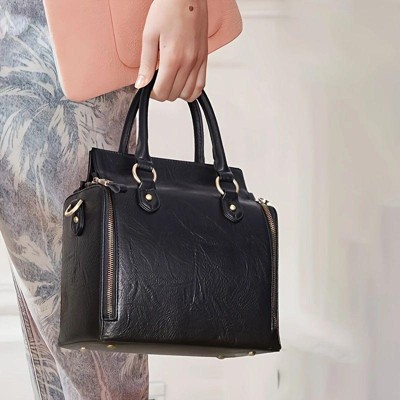 Paaaawaters Crossbody Bags for Women, Leather Satchel Shoulder, Medium Purse Travel Handbags, Work Tote Bags for Business Travel