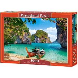 1000 Piece Jigsaw Puzzle, Ko Phi Phi Le, Thailand, Asia, Holiday puzzle, touristic place, beach, ocean puzzle, Adult Puzzle, Castorland C-104154-2 - 1 of 4