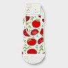 Women's Tomatoes 3pk Liner Socks - A New Day™ Red/Ivory/Heather Gray 4-10: Seamless Toe, Nonslip Grippers - 2 of 3
