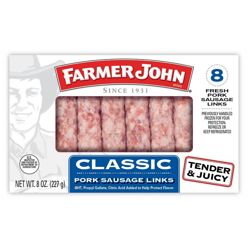 Farmer John Classic Pork Sausage Links - 8oz/8ct, 1 of 6