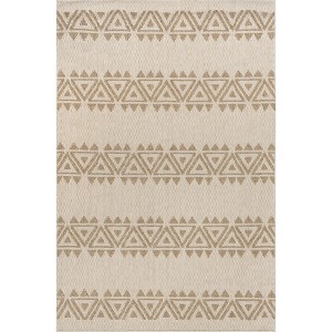 Nuloom Lorri Geometric 5x8 Indoor/Outdoor Area Rug for Living Room Patio Deck Front Porch Kitchen, Beige/Ivory - 1 of 4