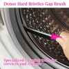 Aoibox 4-Piece Hard Bristle Crevice Cleaning Brush Set, Multifunctional Gap Cleaner for Kitchen, Bathroom, Windows, Tiles, Faucets, Pink - 3 of 4