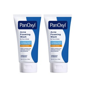 PanOyxl 2 Pack/5.5oz Maximum Strength Antimicrobial Acne Foaming Wash for Face, Chest and Back with 10% Benzoyl Peroxide - Unscented - 1 of 4