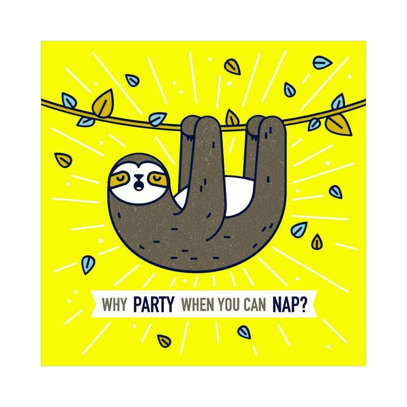Masculine Napping Sloth Birthday Cards, 1 of 6