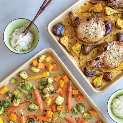 Gold Nonstick Aluminum Half Sheet Pan Set