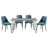 NicBex Dining Table Set for 4 Modern Sleek Dining Set Table with 4 Velvet Side Chairs for Kitchen - 2 of 4