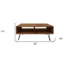 HomeRoots 23" Brown And Black Wood And Metal Coffee Table With Shelf - 3 of 4