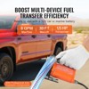 VEVOR Fuel Transfer Pump, 12V DC 8 GPM 1/6 HP, Portable Electric Diesel Transfer Pump with Auto Shut-Off Fuel Nozzle, Long Inlet & Outlet Hose, Orange - 3 of 4