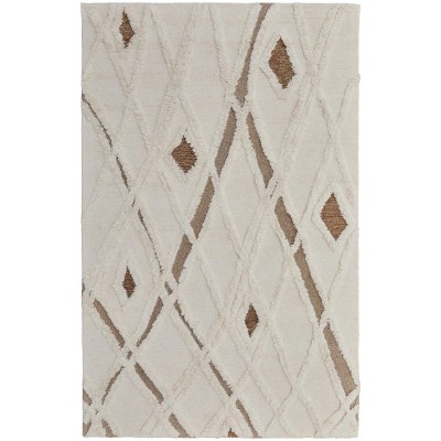 Anica Transitional Geometric Ivory/Taupe/Brown Area Rug