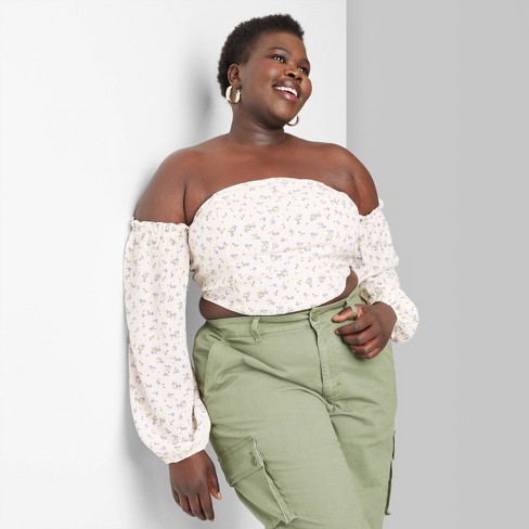 Plus size white shop off the shoulder top