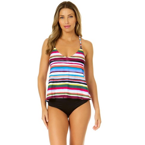 Anne Cole Women's Easy Breezy Stripe Easy Triangle Tankini Swim