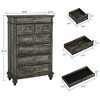 7-Drawer Farmhouse Dresser, 50" Tall Wood Chest w/Rustic Handles, Jewelry Storage Organizer for Bedroom Living Room Hallway - 2 of 4