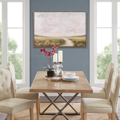 Fisfet Hand Embellished Framed Canvas Abstract Landscape Wall Art