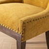 NicBex Set of 2 Retro Fabric Dining Chairs with Thick Cushions & Bronze Nailheads, Solid Wood Legs Comfy Kitchen Side Chairs - 4 of 4