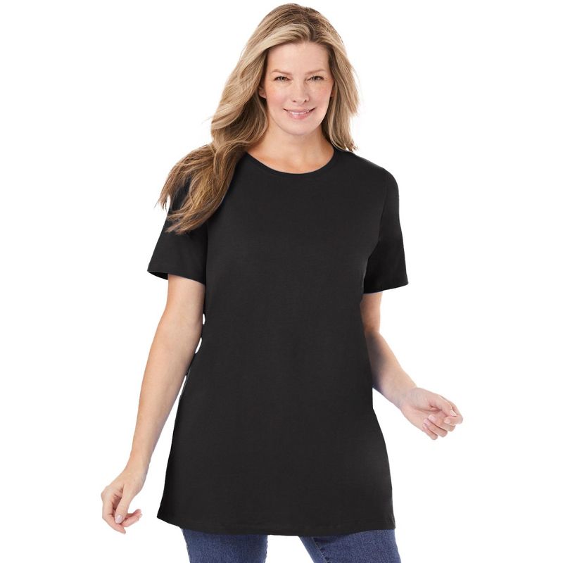 Woman Within Women's Plus Size Perfect Crewneck Tunic, 1 of 2
