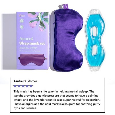 Asutra Natural Sleep Mask Set with Weighted Lavender Silk Eye Pillow &#38; Cooling Gel Mask - 2pc_6