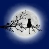 Junior's Design By Humans The Cat and The Moon By Maryedenoa T-Shirt - 2 of 3