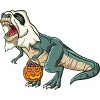 Men's Design By Humans Trex Ghost Costume Design Funny Halloween Dinosaur By Threadlets Tank Top - 2 of 3