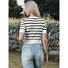 INSPIRE CHIC Women's Striped Short Sleeve Crew Neck Lightweight Stretch Casual Knit Fitted Tops - 3 of 4