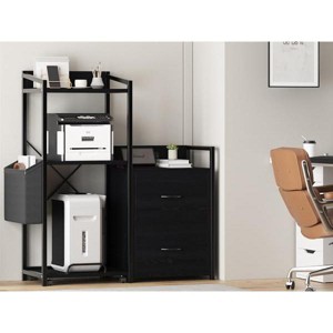 2 Drawer File Cabinet, Filing Cabinet Fits Letter/a4 Size, Large Printer Stand with Storage - 1 of 4