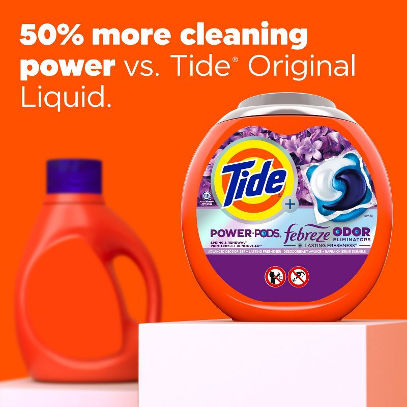 Tide Power Pods Febreze Odor Eliminator Laundry Detergent - Spring and Renewal, 4 of 9