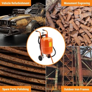 Sand Blaster Cabinet Kit, 110 PSI Abrasive Blasting Machine with 4 Ceramic Nozzles & Oil-Water Separator - 1 of 4