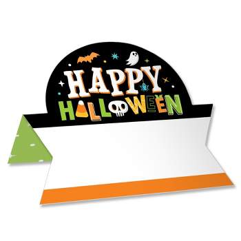 Big Dot of Happiness Jack-O'-Lantern Halloween - Kids Halloween Party Tent Buffet Card - Table Setting Name Place Cards - Set of 24