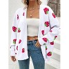 Women's Plus Size Cardigan Soft Print Long Sleeve Open Front Knit Sweaters - 4 of 4