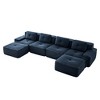 AENKYO 153-Inch Square Cloud Couch Modular Sectional Sofa with Two Ottomans, No Assembly Required - Ergonomic Floor Lounge for Living Room - Camel - 4 of 4