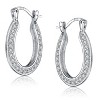 Guili Lucky Charm Sterling Silver Horseshoe Hoops with Sparkling Cubic Zirconia for a Classic, Timeless Look Full of Elegance and Luck - 4 of 4