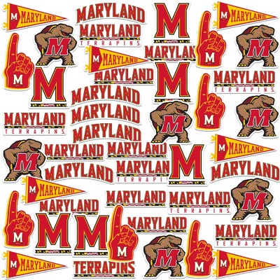 University of Maryland 50ct Vinyl Large Deluxe Stickers Variety Pack